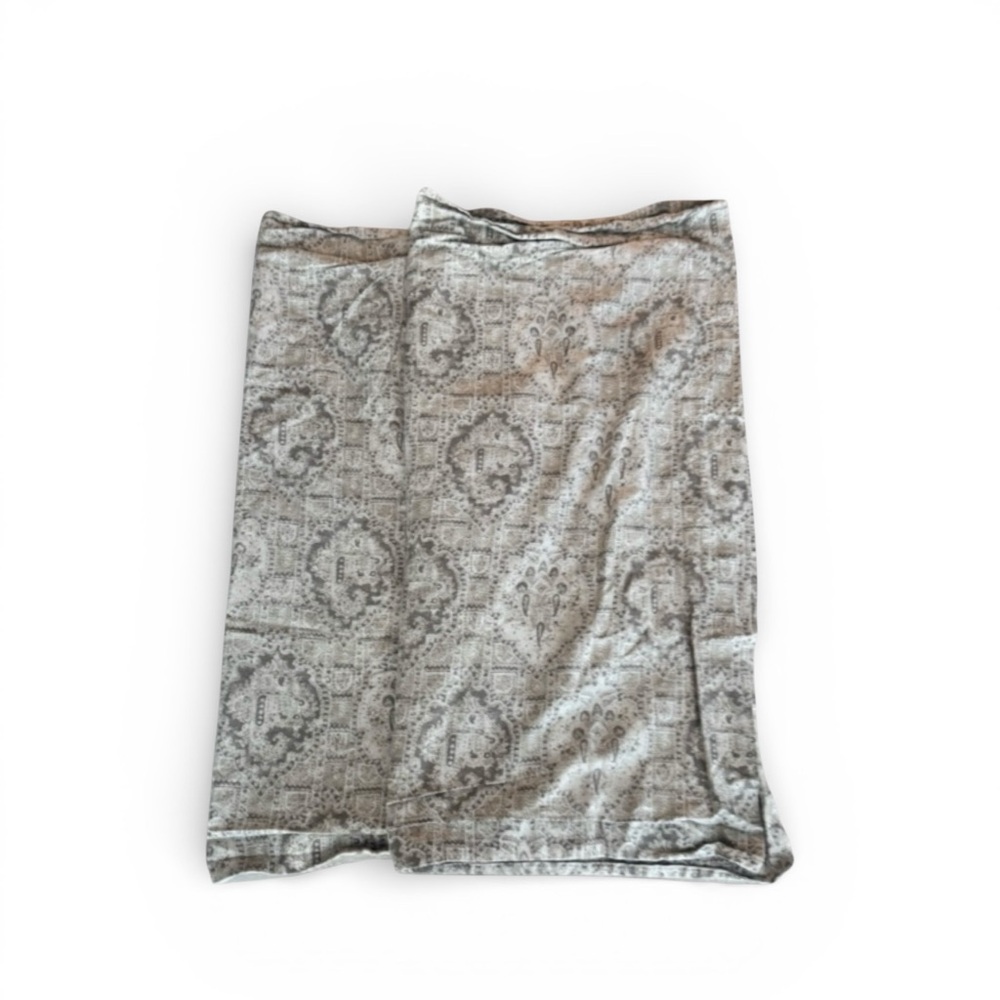 Restoration Hardware RH‎ Taupe Italian Byzantine Fresco Sateen Euro Shams x 2